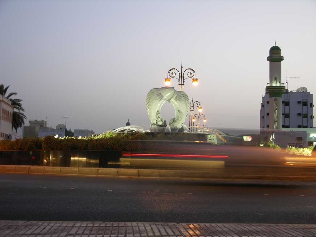 Muscat 03 Mutrah 11 Fish Roundabout The Al-Samak (fish) Roundabout is in Mutrah near the western end of the corniche